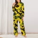 thumbnail image 2 of Fotbe Sunflowers In Vintage Conjunto de Pijama de Manga Larga para Mujer con Estampado, Ropa de Dormir de 2 Piezas, Conjunto de Casa Suave y Cómodo con Bolsillos-Small, 2 of 7