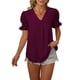 thumbnail image 3 of Camisas de gasa salvaje Sunloudy para Mujer blusas sueltas informales verano Manga corta lunares suizos S M L XL XXL, 3 of 8