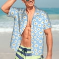 thumbnail image 5 of Lsque Floral Daisy pattern Hawaiian Shirt for Men, Unisex Summer Beach Casual Short Sleeve Button Down Shirts-Medium, 5 of 9
