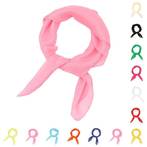 UJNDER Neck Scarf for Women Candy Colored Chiffon Square Scarf Soft Lightweight Elegant Dance Performance Art Shawls and Wraps for Evening Dresses 01_Hot Pink,One Size