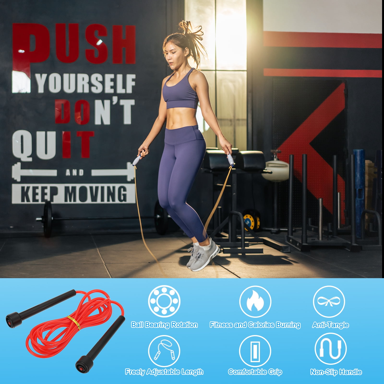 Uxcell Jump Ropes Workout Jumping Rope Adjustable Tangle-Free Skipping Rope Multicolor 10 Pack