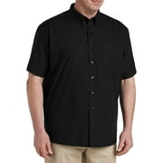 Big and Tall Essentials by DXL Men's Poplin Short-Sleeve Sport Shirt, Light Grey, 2XLT