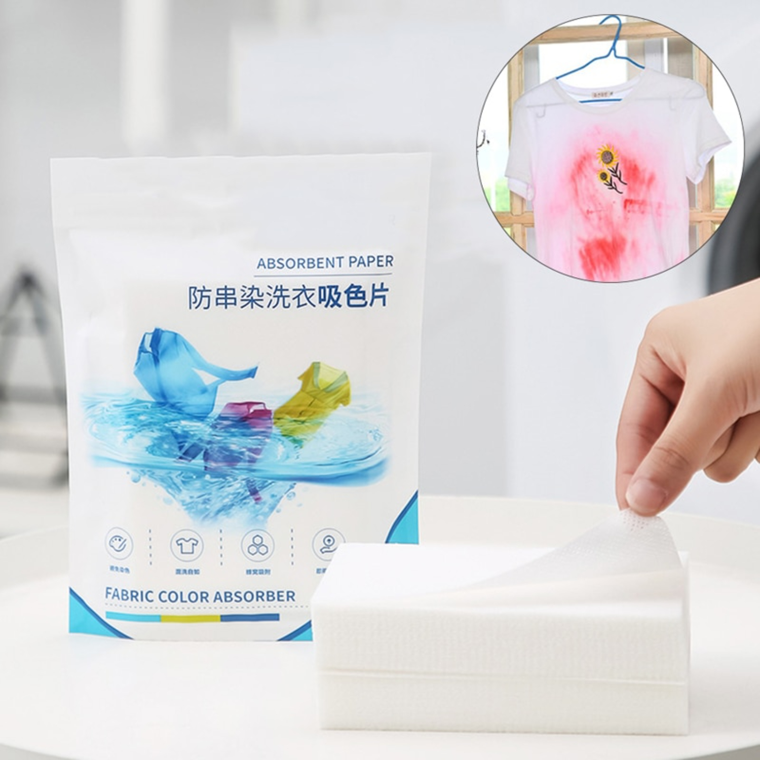 50 Pcs Bag Laundry Tablets Laundry Paper Anti-staining Clothes Sheets 