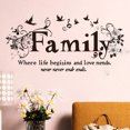 thumbnail image 1 of Adhesivo de pared con frase familiar inspiradora de flores y pájaros, 1 of 4