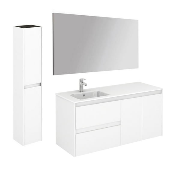 Ws Bath Collections Ambra 120L Pack 2 Ambra 48" Wall Mounted Single Basin Vanity Set -