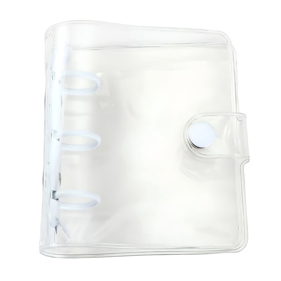 CCOCC Mini Transparent Three-Ring Binder Sleeve,Transparent Soft PVC Notebook Binder Cover,Folder Blank Inner Pages