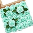 Gift Box 8cm Rose Rose Plus Leaf Belt Rod 25 Flowers Packed Pe Rose Head LbHome2317