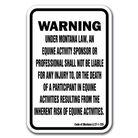 Alabama Equine 12" x 18" Aluminum Sign warning statute horse farm
