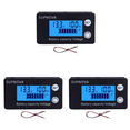 thumbnail image 1 of Indicador capacidad la batería DC 8-100V LCD Medidor voltaje digital (temperatura alarma) Azul, 1 of 5