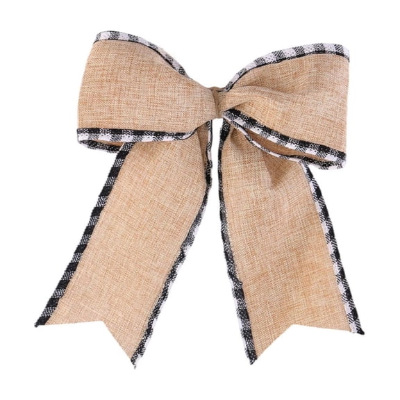 JIhuahe Christmas Decorations High-end Gold Velvet Bow, Christmas Flocking Bow Large Red with Black White Plaid Design, Tree Topper or Ornament for Festive Christmas Decor,Black