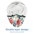 thumbnail image 4 of Shower Caps,Pioneer Flower Floral Print Pattern Waterproof Shower Cap for Women 4 Pieces,Double Reusable Hair Cover for Shower PEVA Elastic Stretch Hem, 4 of 7