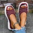 thumbnail image 4 of Fesfesfes Women's Rhinestone Open Toe Thick-Soled Sandals Comfortable Casual Spring Summer Fashionable Versatile Slip-On Lightweight Shoes for Outdoor Wear(Wine,US 8.5), 4 of 8