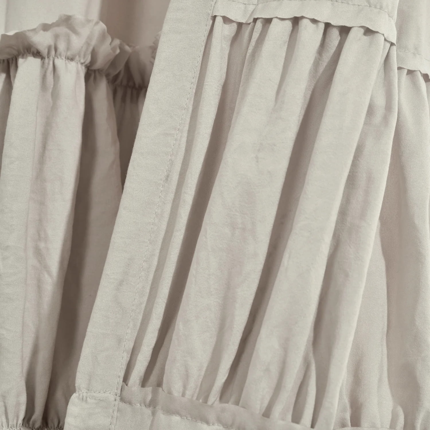 Lush Decor Nova Ruffle Ruffle 84" x 42" Textured White 3" Rod Pocket 2-Pc Set Window Panel