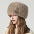 thumbnail image 6 of Warkul Women Winter Faux Fur Hat Warm Windproof No Brim Solid Color Ear Basin Hat Outdoor Hunting Caps, 6 of 8