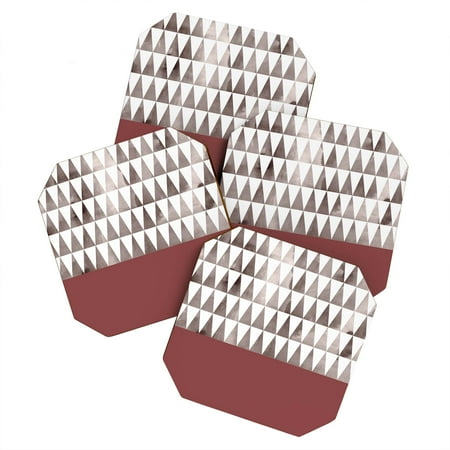 

Society6 Georgiana Paraschiv Earthy Triangles Set of 4 Coasters