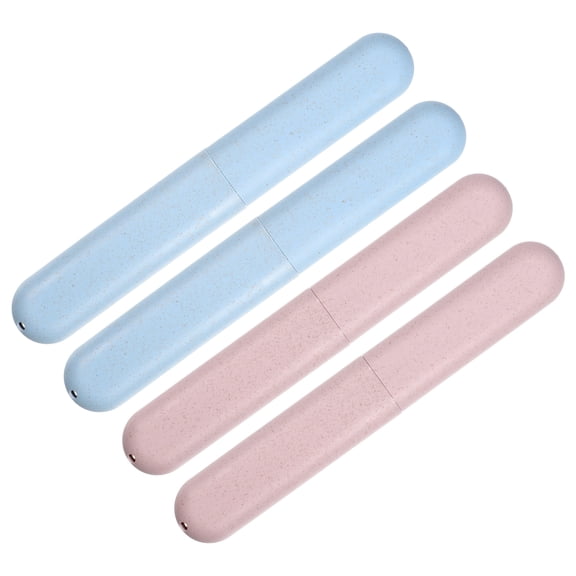 4uds, Dientes Cepillo Soportes Estuche, Azul, Rosa, 8.07''x1.22''x0.83''