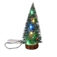thumbnail image 1 of Árboles de Navidad de madera, decoración navideña de mesa, adornos de árboles de Navidad de pino de madera, nieve flocada, 1 of 5
