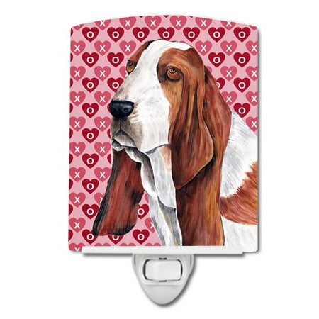 

Basset Hound Hearts Love & Valentines Day Portrait Ceramic Night Light