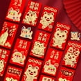 thumbnail image 3 of 6Pcs/Set 3D Effect Paper Creative Tiger Pattern Red Pocket Hot Stamping Lucky Money Bag for Spring Festival, 3 of 8
