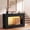 Black, variant on 63 Inch Long Console Table for Entryway with RGB Ambient Light, Sofa Table with 3-Tier Storage Bookshelf, Narrow Entryway Behind Couch Table for Entrance, Hallway, Living Room, Natural Oak