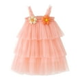 thumbnail image 1 of MEZZALL Robe à Volants Sans Manches à Fleurs pour Tout-Petites Filles, Robe de Fête, Robe de Danse, Robe d'Été Confortable, Rose Pâle, 2-3 Ans, 1 of 5