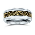 thumbnail image 2 of Bling Jewelry Mens Celtic Knot Titanium Wedding Band Ring Dragon Carbon Fiber, 2 of 6