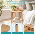 thumbnail image 4 of CONCETTA 2-Tier Wood End Table Set of 2, Small Round Nightstand with Tapered Legs, Natural Wood, 4 of 8