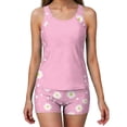 thumbnail image 6 of HOMBOM Swimsuit for Women Swimwear Boyshorts High Waisted Two Piece Floral Modest Older Adults Bathing Suit Tankini,M, 6 of 9