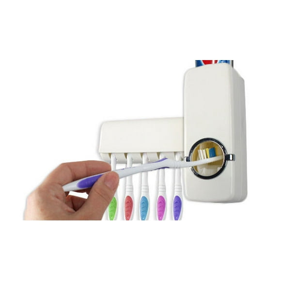 Pâte Rapide - Distributeur de Dentifrice Mains Libres Quantité Parfaite de Dentifrice Tenir 5 Brosses à Dents Murales