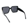 thumbnail image 4 of Womens Oversized Inset Lens Rectangular Plastic Chic Butterfly Sunglasses All Black, 4 of 4