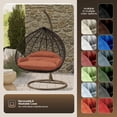 thumbnail image 5 of LeisureMod Hanging Swing Chair Two-Person Seater Egg Chair Brown Frame in Teardrop Design with Armrest Removable Zippered Washable Polyester Cushion Cover for Indoor and Patio Recluse Collection, 5 of 11