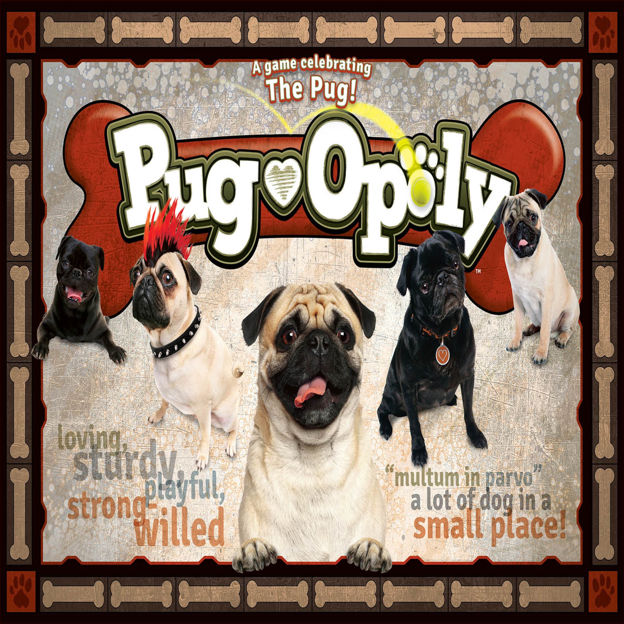 Late for the Sky Pug-Opoly Strategy Board Game, Children 5+ Years