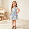 thumbnail image 5 of IFNWSV Girls Floral Print Sleeveless Summer Dresses Cotton A Line Beach Sundress Casual Dress with Pockets Multicolor 2-3 Years, 5 of 6