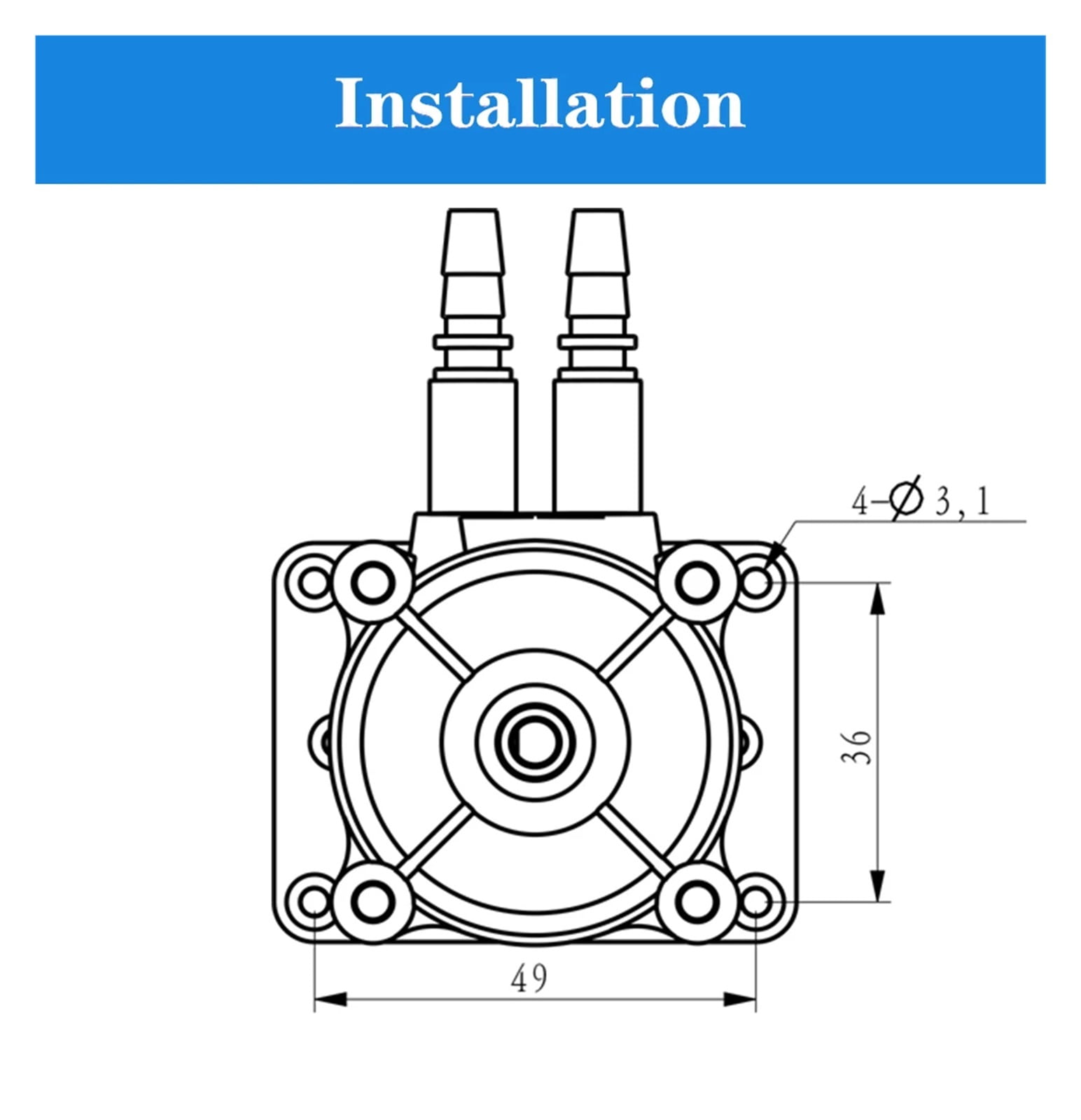 Peristaltic Pump, Water Pump, Dosing Pump, Dual Pump Head, 12V 24V DC, High Flowrate For Aquarium Lab Analytical ,Easy to Install