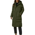 thumbnail image 2 of Breezora Long Quilted Puffer Jacket Women Hooded Winter Warm Coat Zippered Cotton Outerwear Comfortable Durable XXXXXL Size Green, 2 of 4
