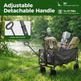 thumbnail image 2 of Gianna Collapsible Folding Wagon, Heavy Large Capacity Garden Wagon, Big Bucket Beach Cart with Multi-Terrain Brake Wheels for Outdoor Camping, Shopping, 37" X 21" X 38"，Gray, 2 of 6