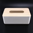 thumbnail image 2 of 2X Caja de Pañuelos de Papel Tapa de Madera Caja de Papel Sanitaria Caja de Servilletero de Madera Maciza Caja de Pañuelos de Papel Simple y de Moda, 2 of 5