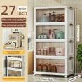thumbnail image 5 of 5-Layer Stackable Foldable Storage Bins with Lids & Doors, Collapsible Plastic Organizer for Bathroom, Kitchen, Home, Large Storage Box for Shelves & Transport, 5 of 14