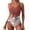 Brown, variant on One Piece Swimsuit for Women Tummy Control Slimming Bathing Suit Cutout Tie Knot Printed Swimwear