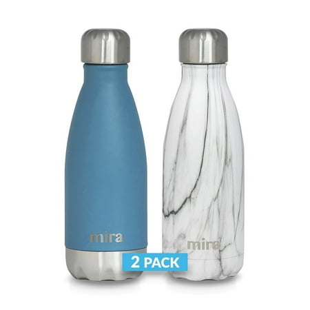 

MIRA 12 oz 2 Pack Stainless Steel Vacuum Insulated Kids Water Bottle - Double Walled Cola Shape Thermos - 24 Hours Cold 12 Hours Hot - Reusable Metal Water Bottle - Leak-Proof Sports Flask