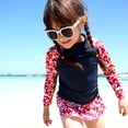 thumbnail image 4 of EnJoCho Toddler Girls Swimsuit Long Sleeve Rash Guard U𝖯F 50+ Sun Protection Quick-Dry Bathing Suit 𝖴𝖵 Protective Beach Swimwear Summer Bodysuit, 4 of 9