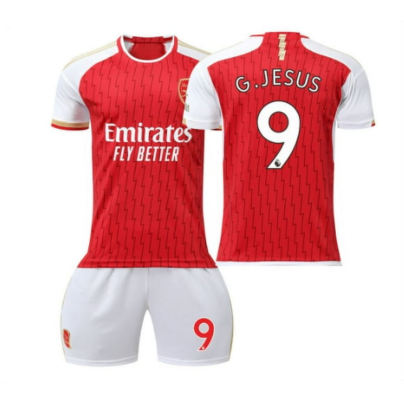 Boys Girls football Jersey suit Arsenal Home No.7 SAKA No.9 G.JESUS No.11 MARTINELLI Fans Kids Soccer Jersey