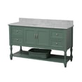 thumbnail image 2 of Beverly 60" Single Bathroom Vanity with Sage Green Cabinet and Carrara Marble Top, 2 of 6