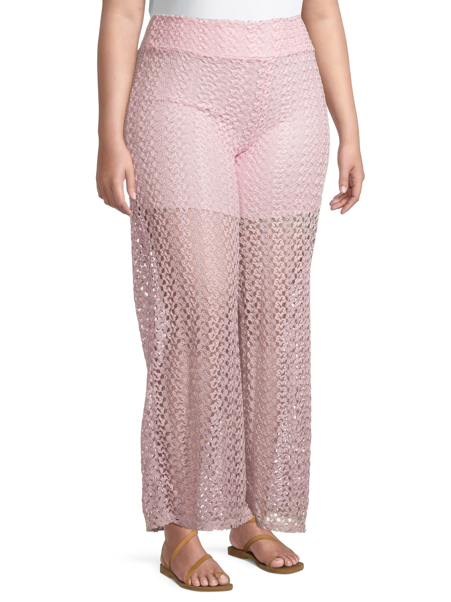 Women's Plus Size Wide Leg Lined Lace Pants. Walmart Canada