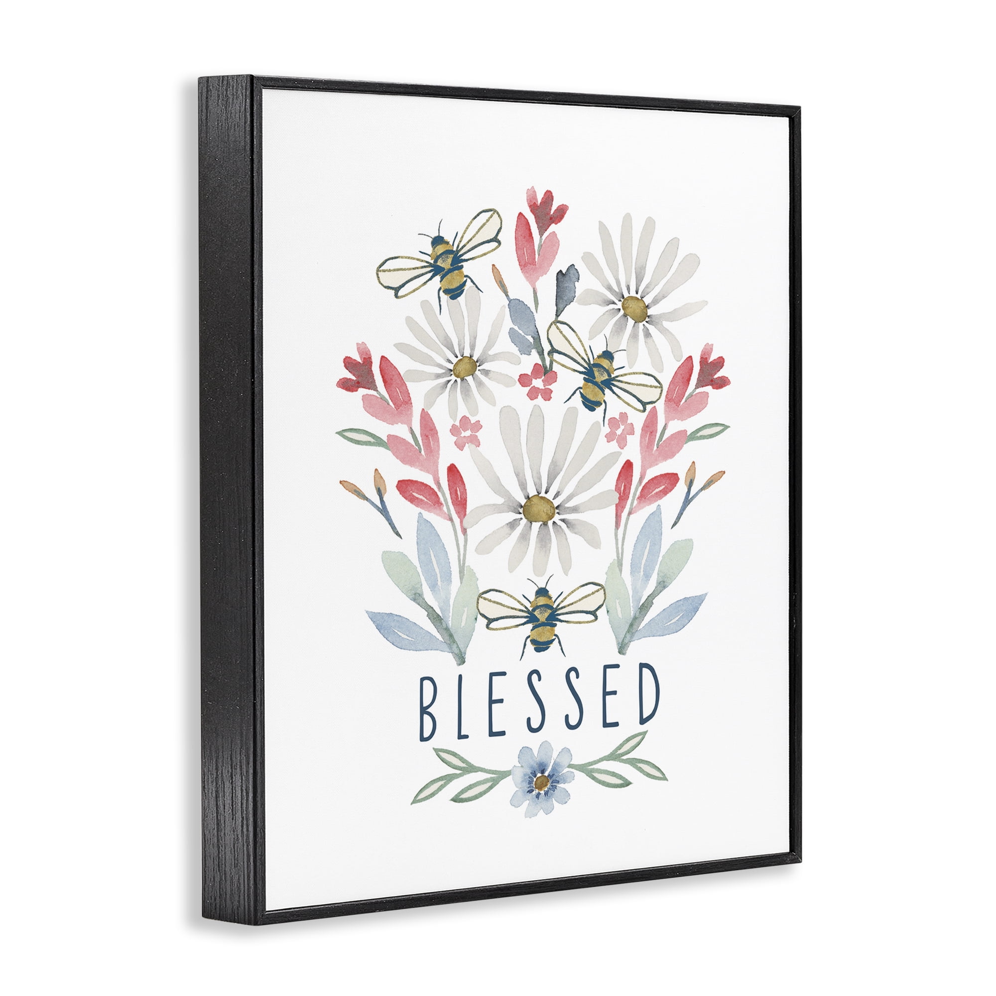 Stupell Industries Blessed Floral Sprigs Botanical & Floral Painting Black Framed Art Print Wall Art, 11 x 14