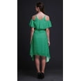 thumbnail image 3 of Bimba Leaves Print Womenâ€™s Chic Style Cold Shoulder Shift Dress Summer Tunic -XX-Large, 3 of 6