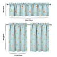 thumbnail image 4 of Sailor Inspired Nautical Curtains Set - 3-PC Blue & White Anchor & Wave Design Tier Panels with Valance, Rod Pocket Short Curtains for Kitchen or Bathroom, 4 of 4