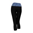 thumbnail image 2 of Alta Women’s Two Tone Foldover Yoga Capri Cropped Workout Leggings, Black/Royal Blue, L/XL, 2 of 2
