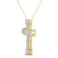 thumbnail image 2 of AFFY 2 Ct Round & Baguette Cut Natural Diamond Cross Pendant Necklace In 14K Solid Yellow Gold, 2 of 6