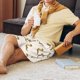 thumbnail image 5 of Balery Cartoon Snake Pantalones cortos de pijama de punto de algodón para hombre con cinturilla y bolsillos-Small, 5 of 6